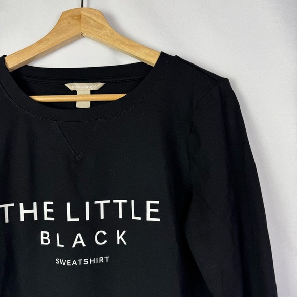 Banana Republic Black The Little Black Sweatshirt Crewneck Sweatshirt M - Picture 4 of 5
